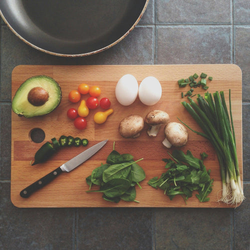 Muay Thai cooking ingredients on a chopping board