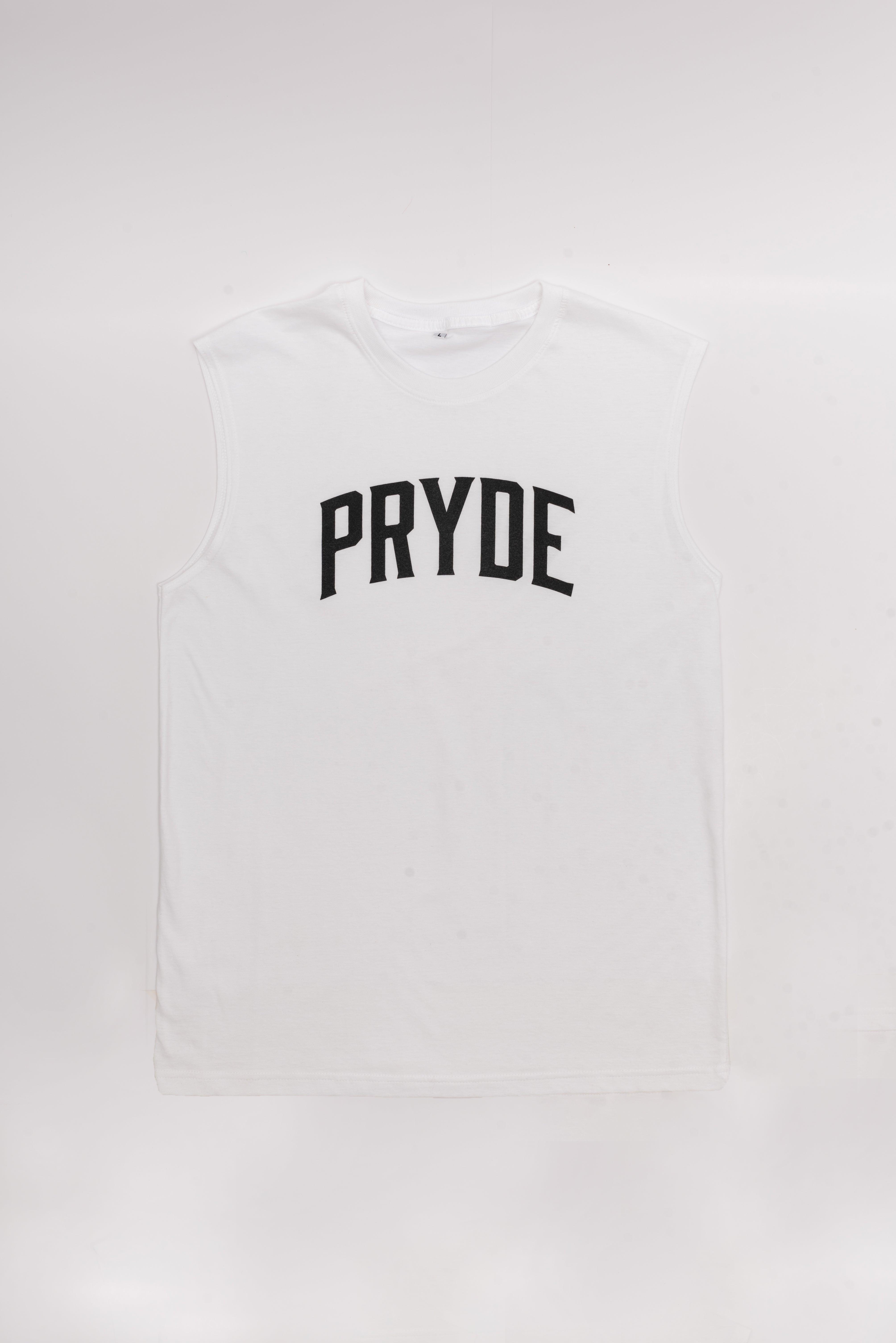 PRYDE Sleeveless Tee - White & Black