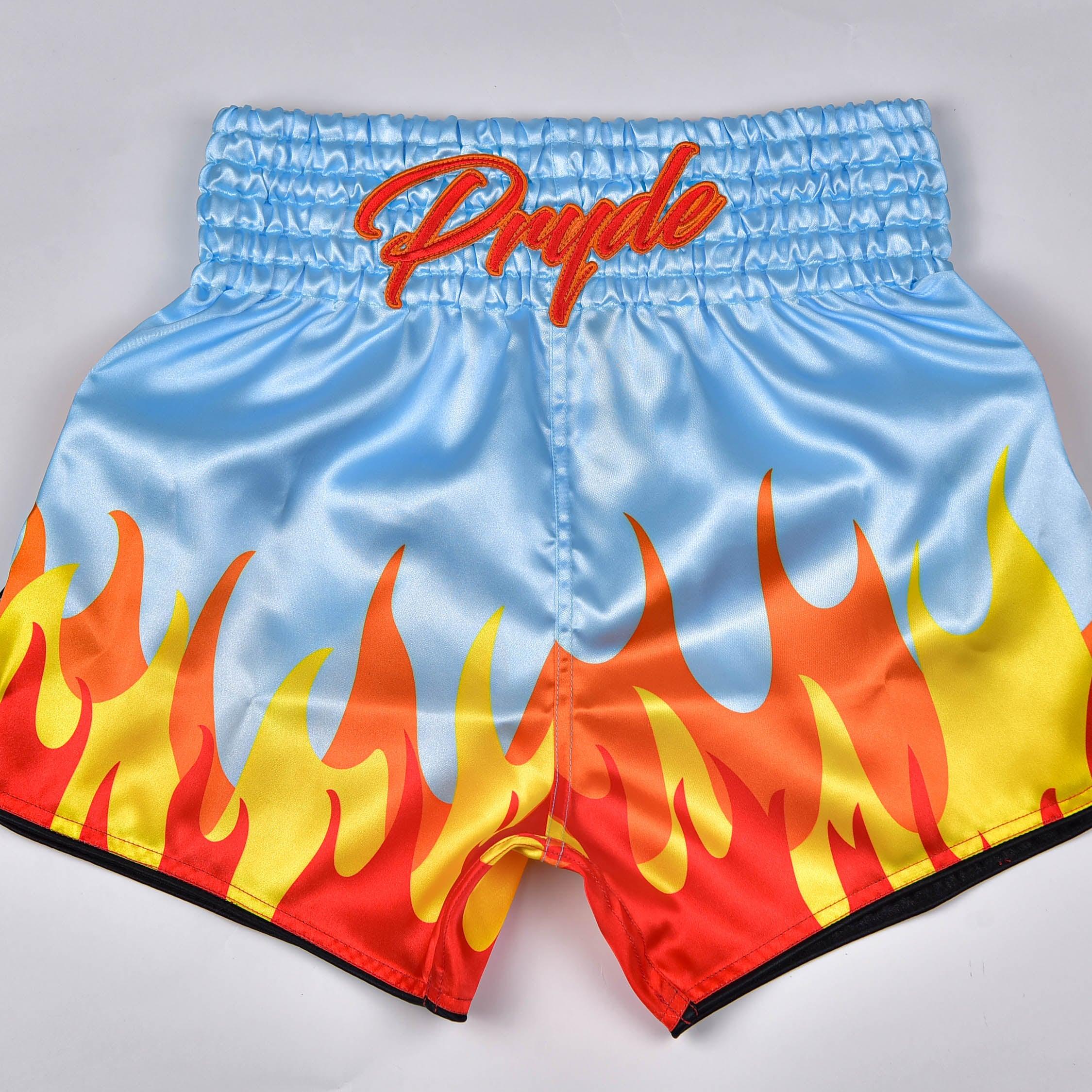 PRYDE Muay Thai Shorts - Fire Baby Blue