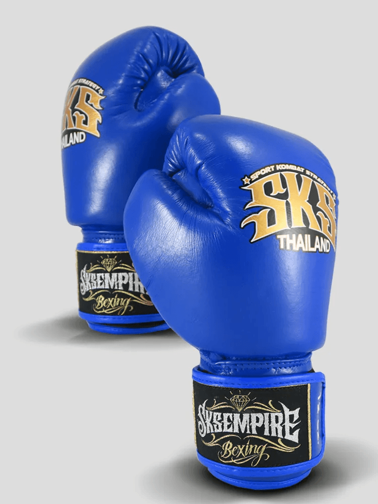 SKS Empire Leather Muay Thai Gloves - Blue