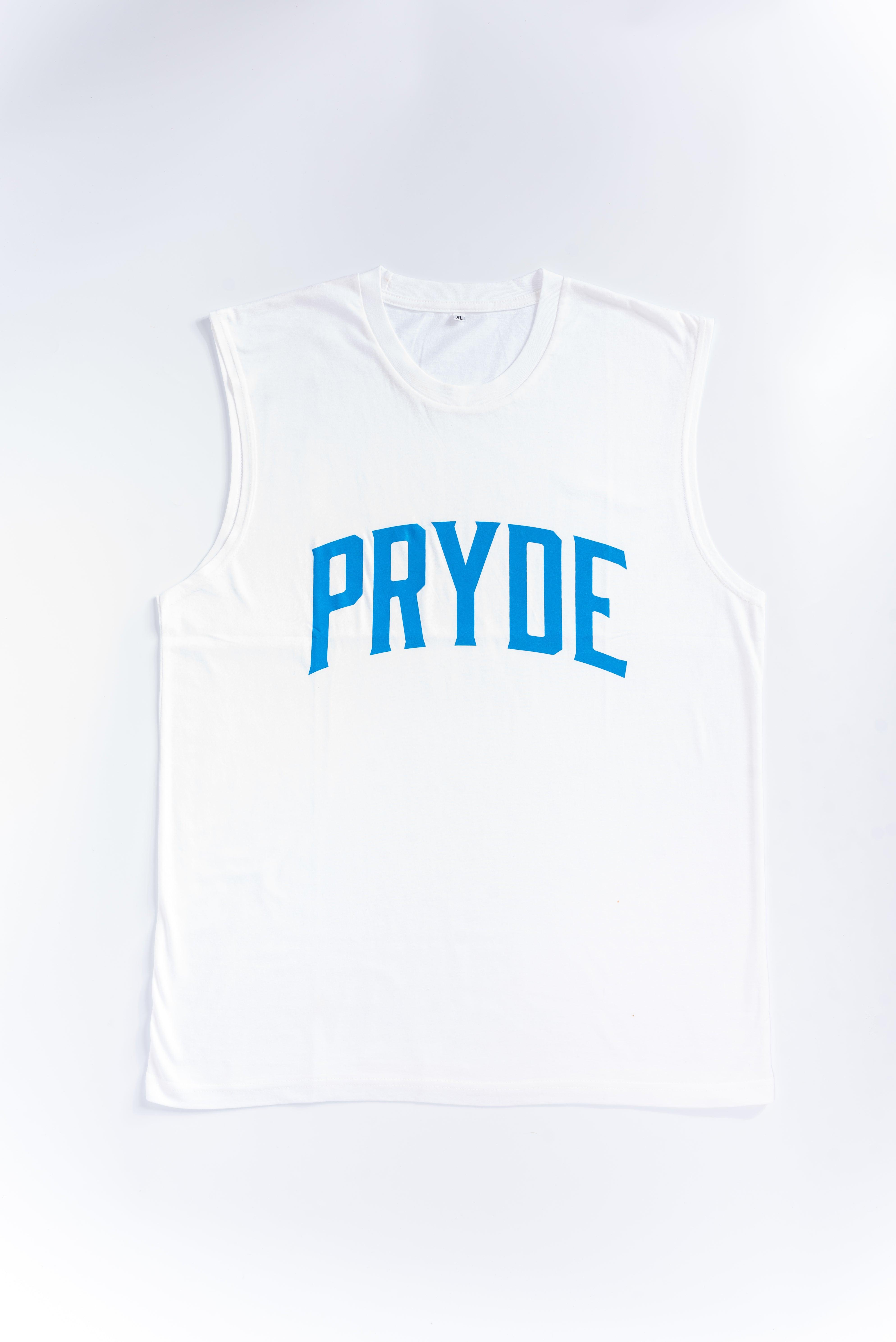 PRYDE Sleeveless Tee - White & Blue