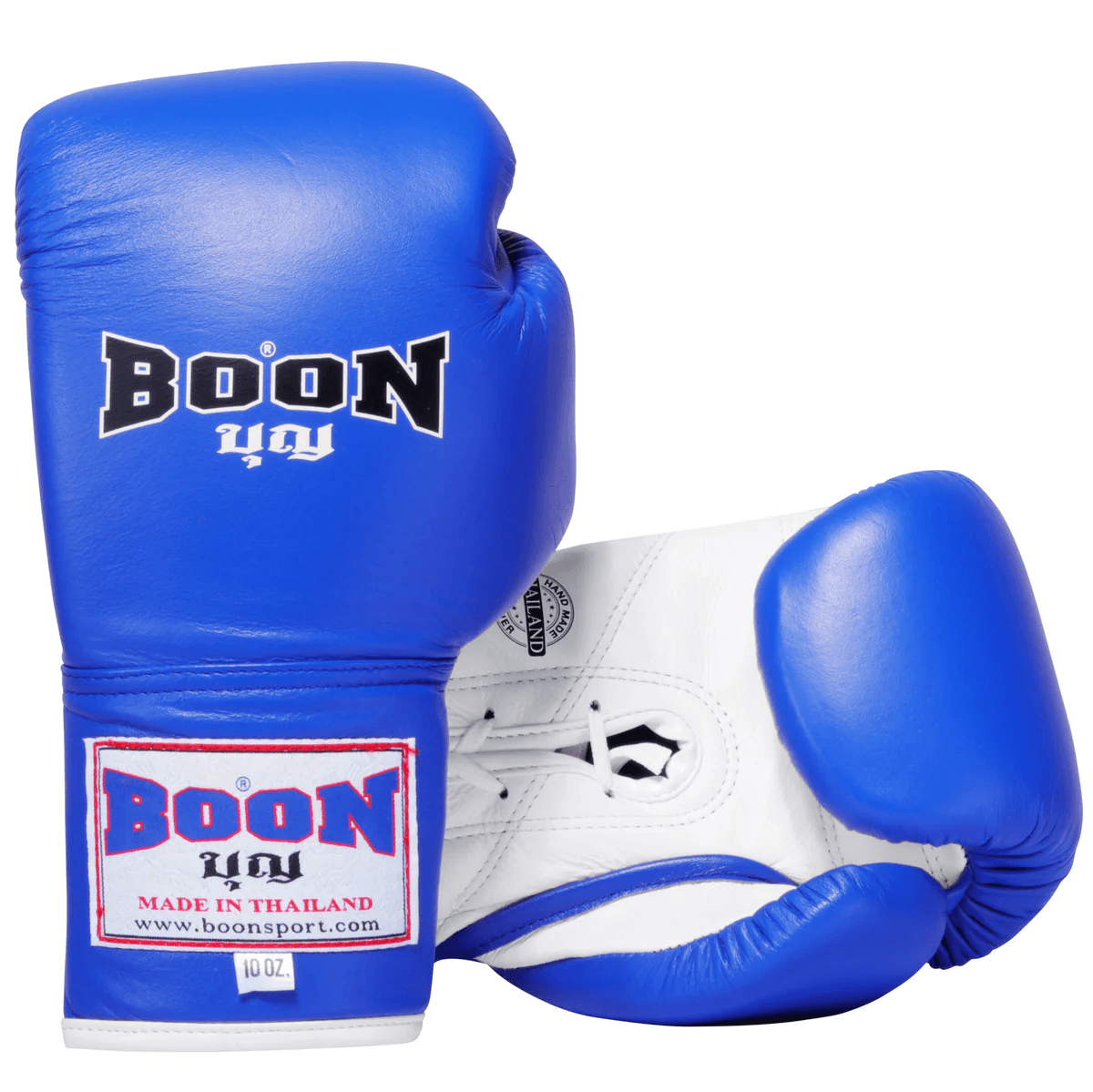 Boon Lace Up Muay Thai Gloves - Blue & White - Muay Thailand