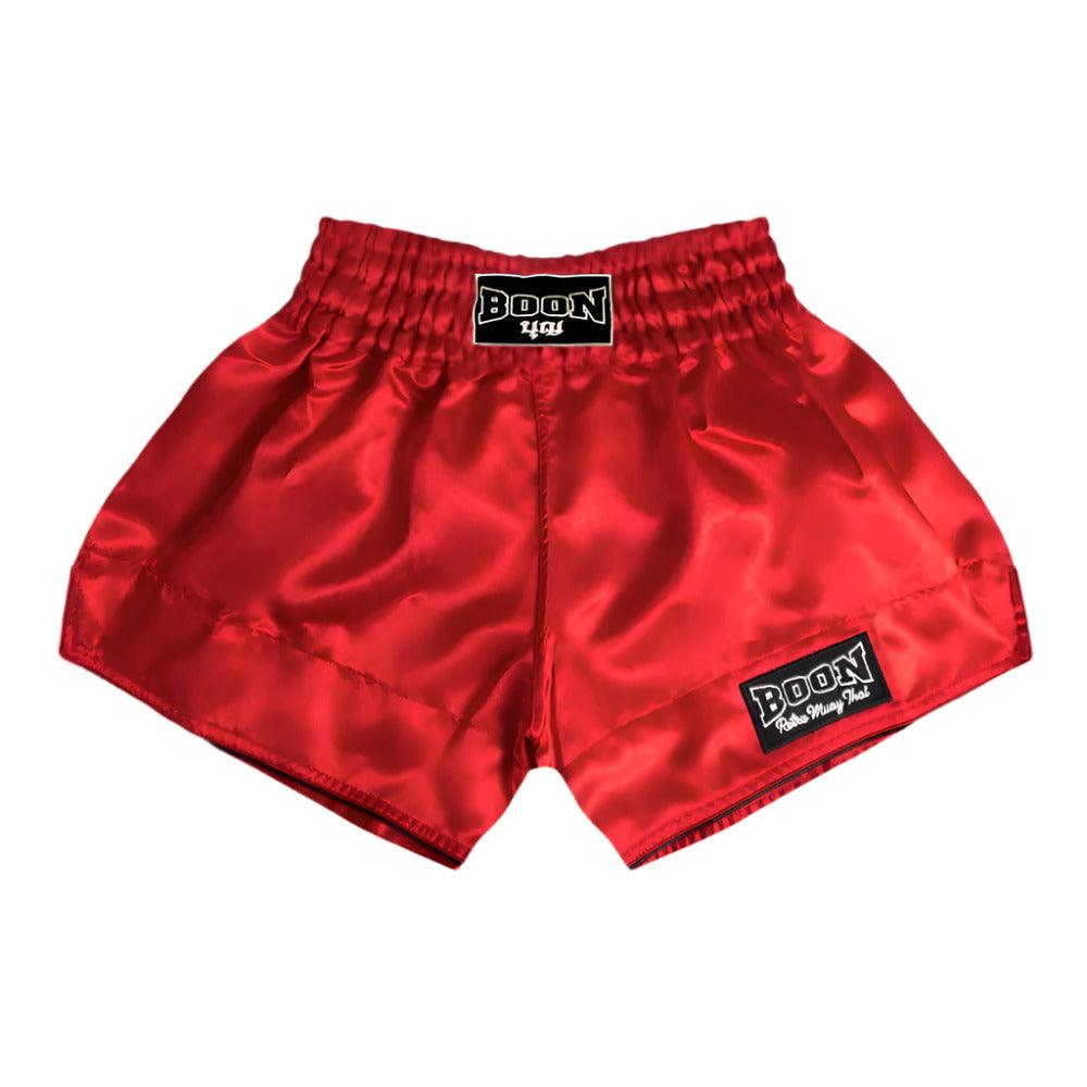 Boon Retro Muay Thai Shorts - Red - Muay Thailand