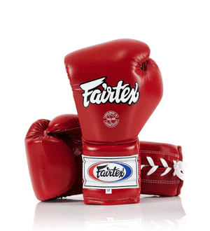 Fairtex Muay Thai Gloves - Red Mexican Style Lace Up (BGL7) - Muay Thailand