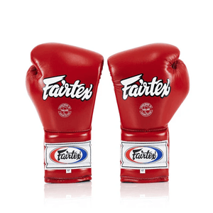 Fairtex Muay Thai Gloves - Red Mexican Style Lace Up (BGL7) - Muay Thailand