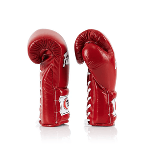 Fairtex Muay Thai Gloves - Red Mexican Style Lace Up (BGL7) - Muay Thailand