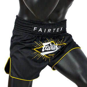 Fairtex Slim Cut Muay Thai Shorts - Focus Black - Muay Thailand