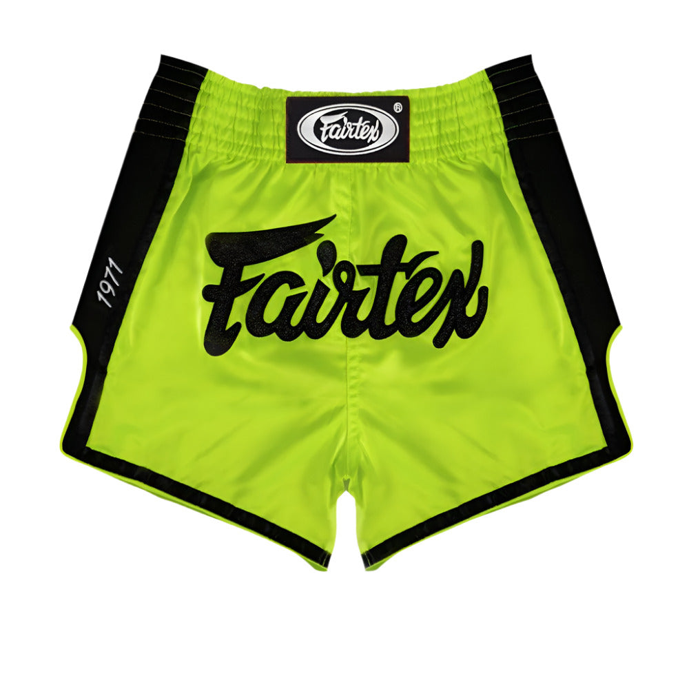 Fairtex Slim Cut Muay Thai Shorts - Lime Green Kevlar - Muay Thailand