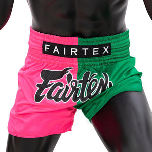 Fairtex Slim Cut Muay Thai Shorts - Pink & Green - Muay Thailand