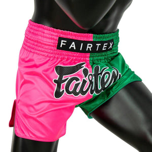 Fairtex Slim Cut Muay Thai Shorts - Pink & Green - Muay Thailand