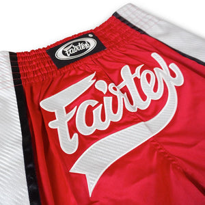 Fairtex Slim Cut Muay Thai Shorts - Red & White - Muay Thailand