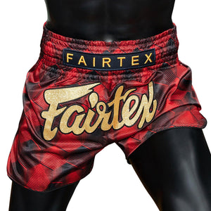 Fairtex Slim Cut Muay Thai Shorts - Rodtang Red - Muay Thailand