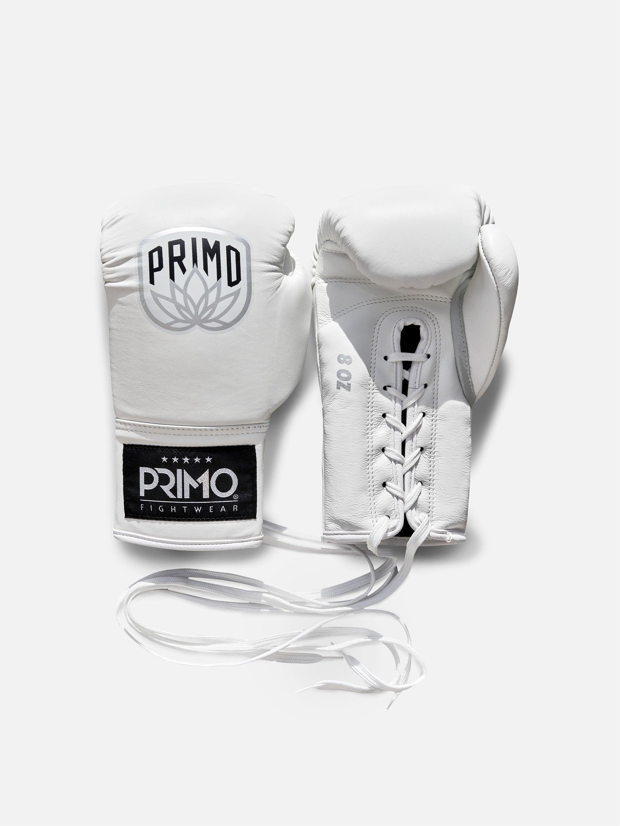 Primo Lace Up Muay Thai Gloves - White - Muay Thailand