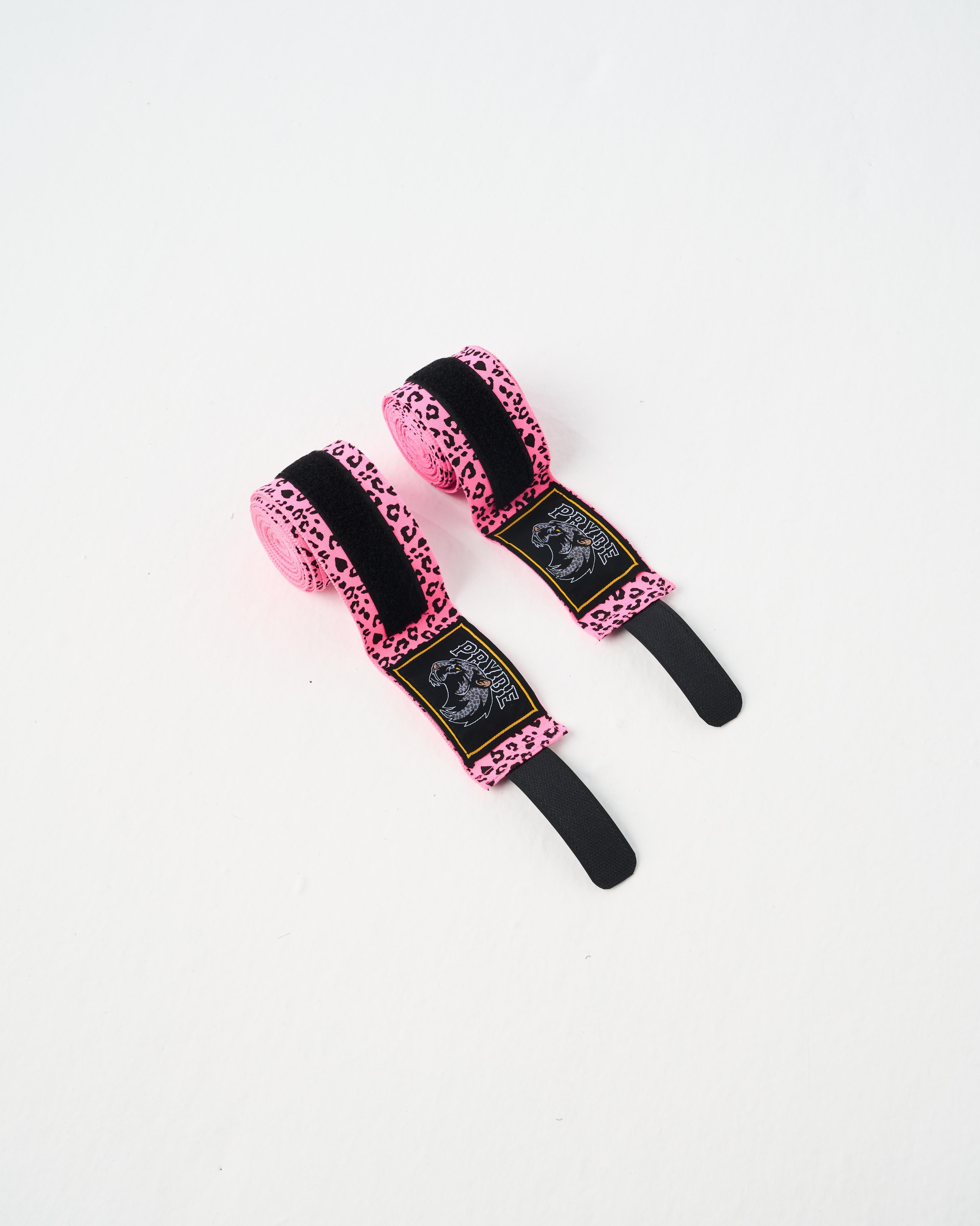 PRYDE Hand Wraps 4.5m - Pink Leopard - Muay Thailand