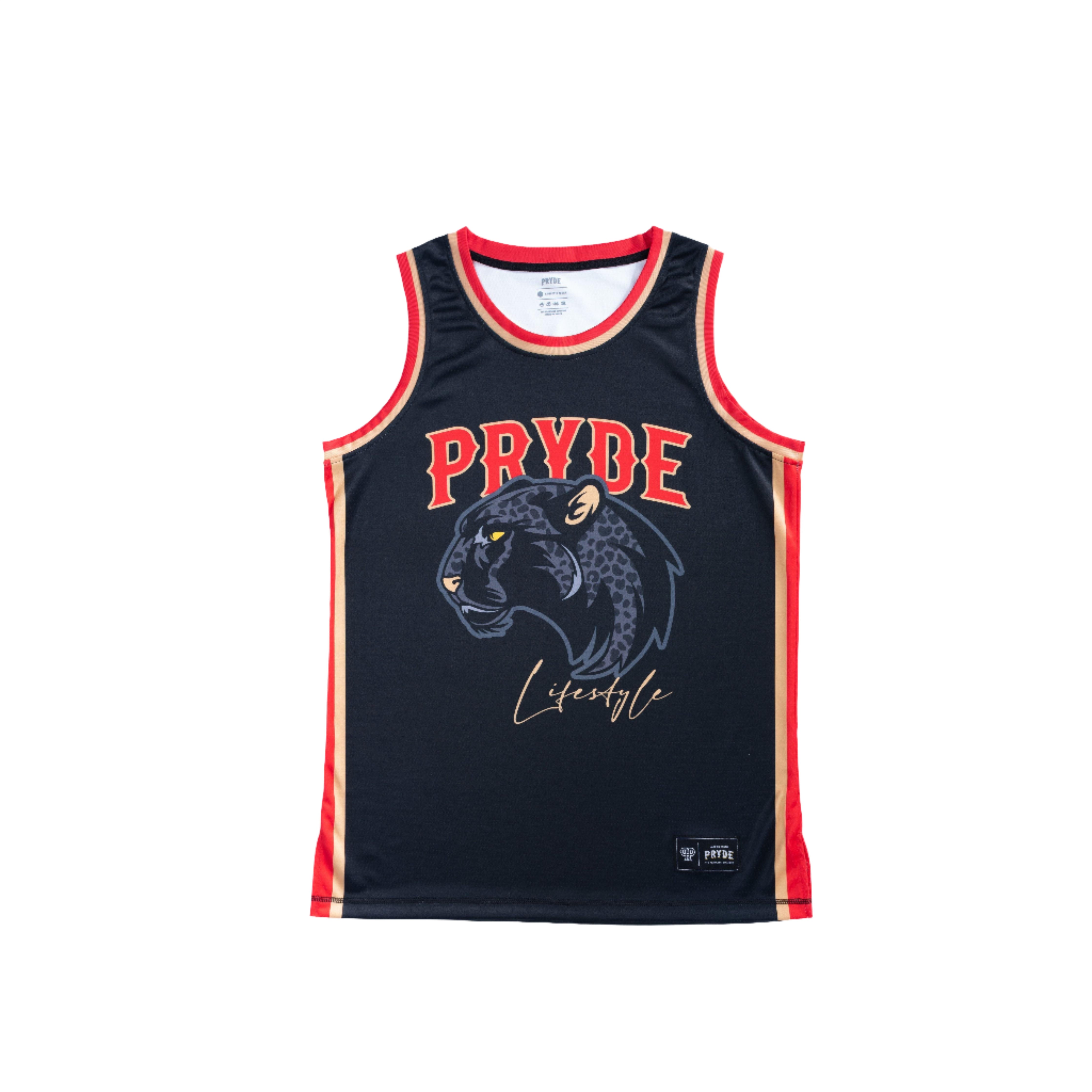 PRYDE Leopard Jersey - Black, Red & Gold - Muay Thailand