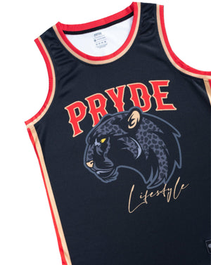 PRYDE Leopard Jersey - Black, Red & Gold - Muay Thailand