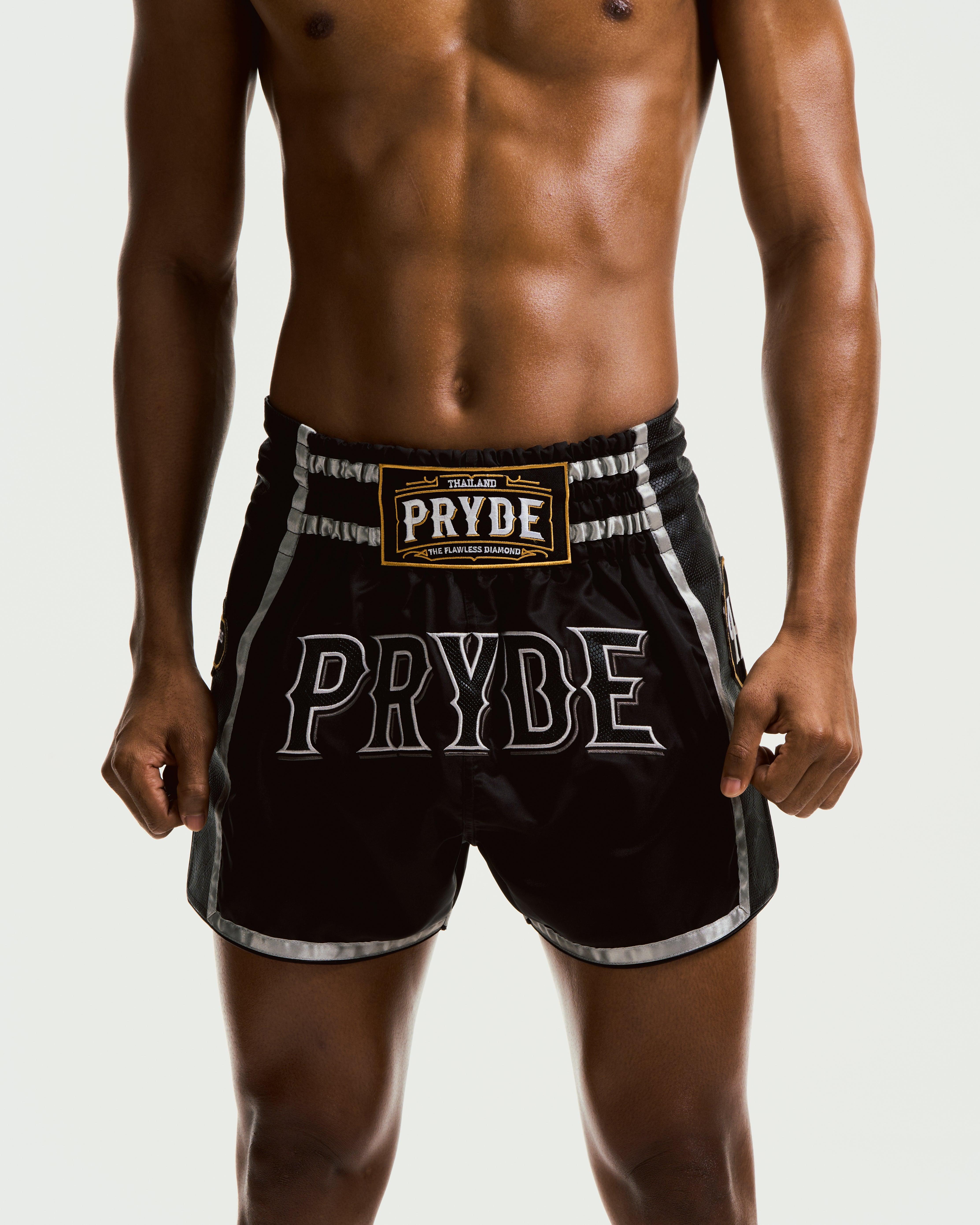PRYDE Muay Thai Shorts - Black & Black - Muay Thailand