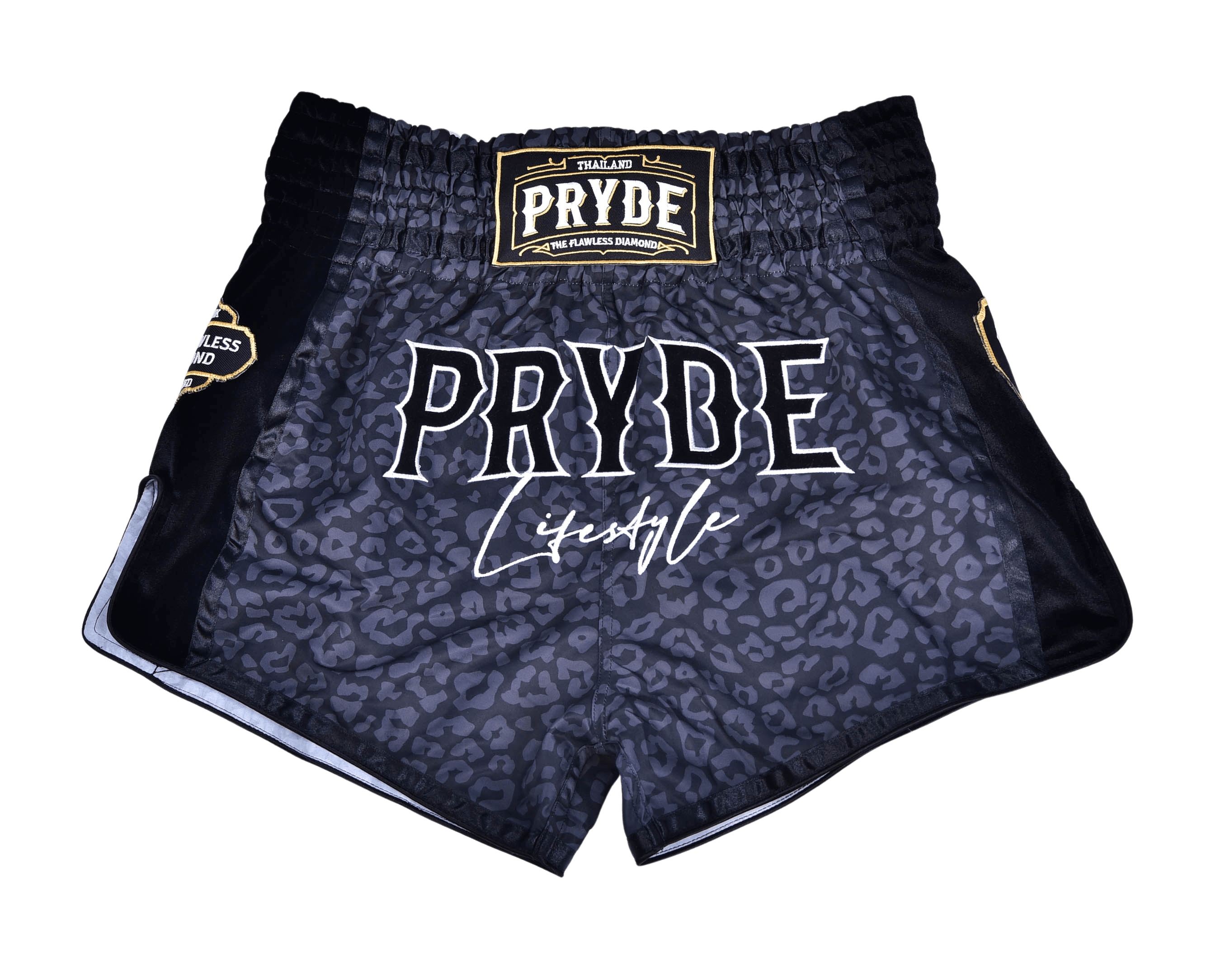 PRYDE Muay Thai Shorts - Black Leopard - Muay Thailand