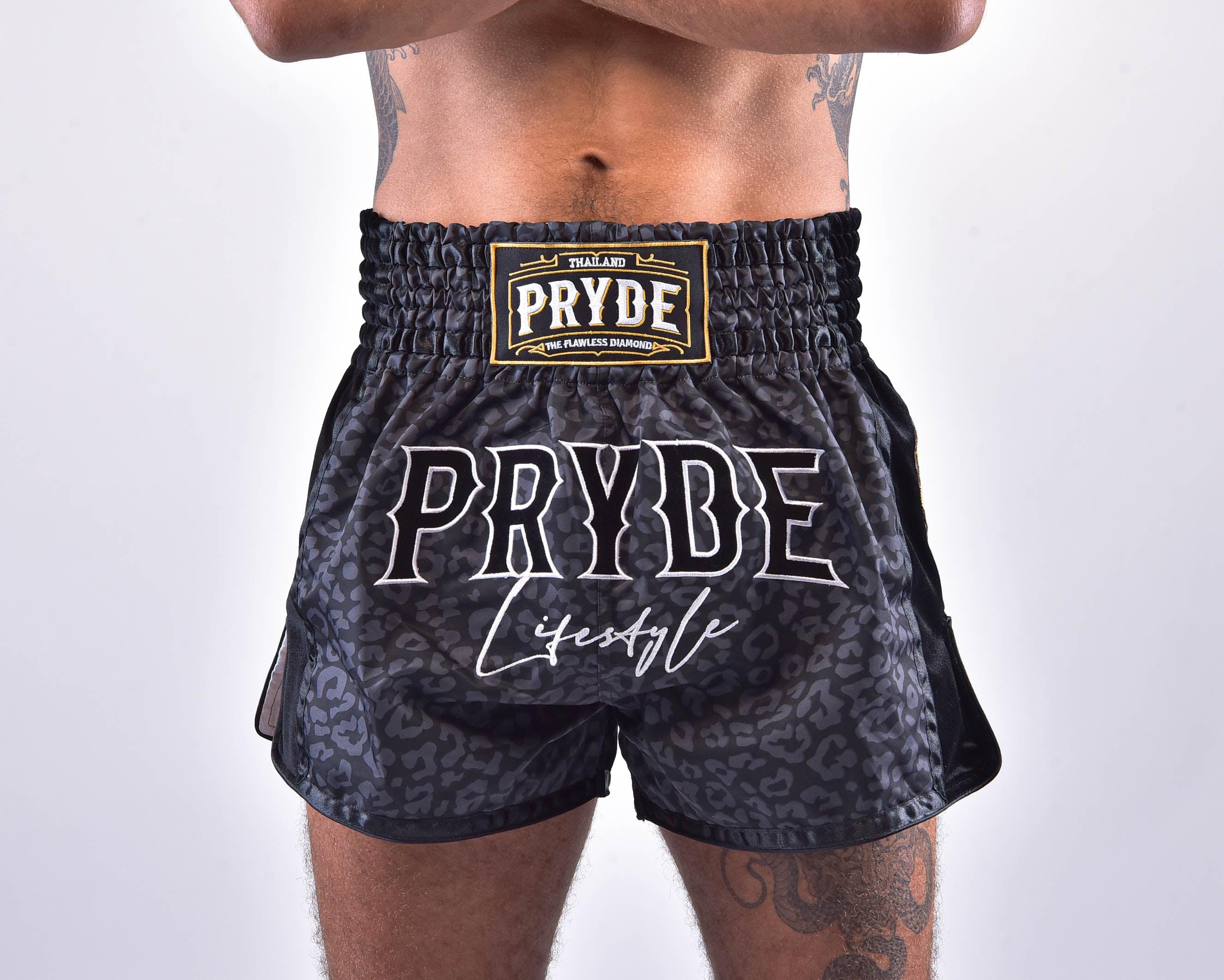 PRYDE Muay Thai Shorts - Black Leopard - Muay Thailand