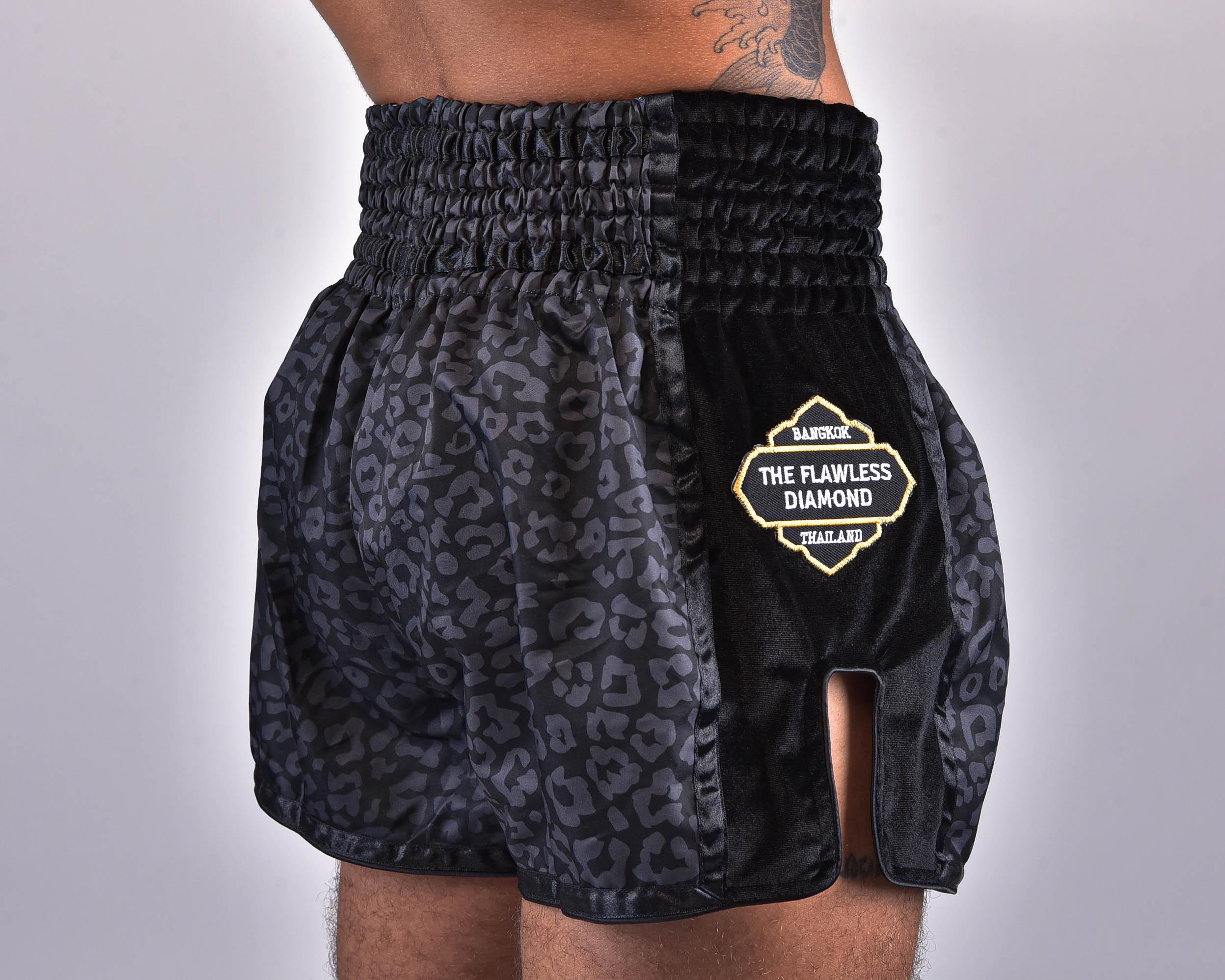 PRYDE Muay Thai Shorts - Black Leopard - Muay Thailand