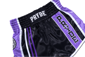 PRYDE Muay Thai Shorts - Fall Black & Purple - Muay Thailand