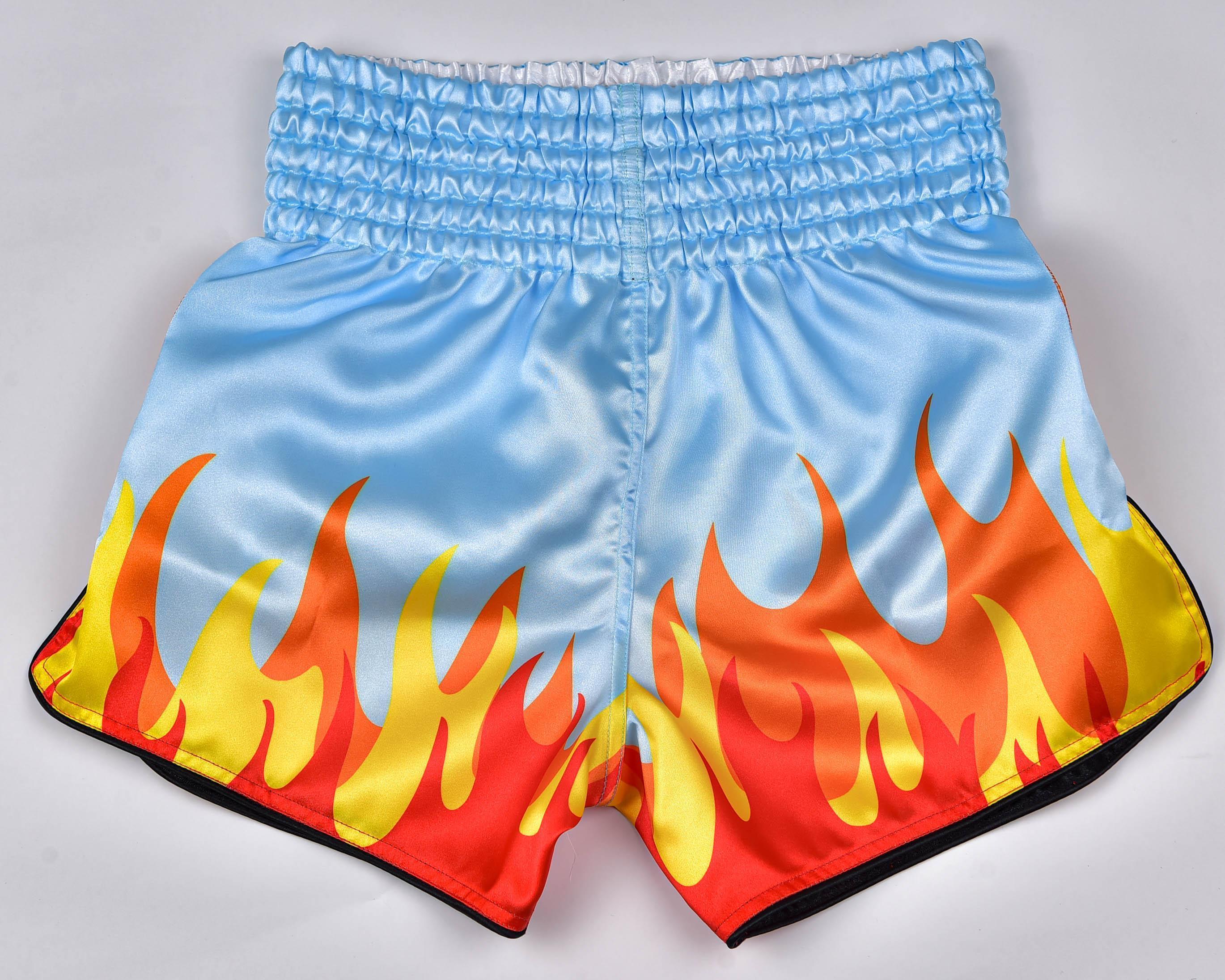 PRYDE Muay Thai Shorts - Fire Baby Blue - Muay Thailand