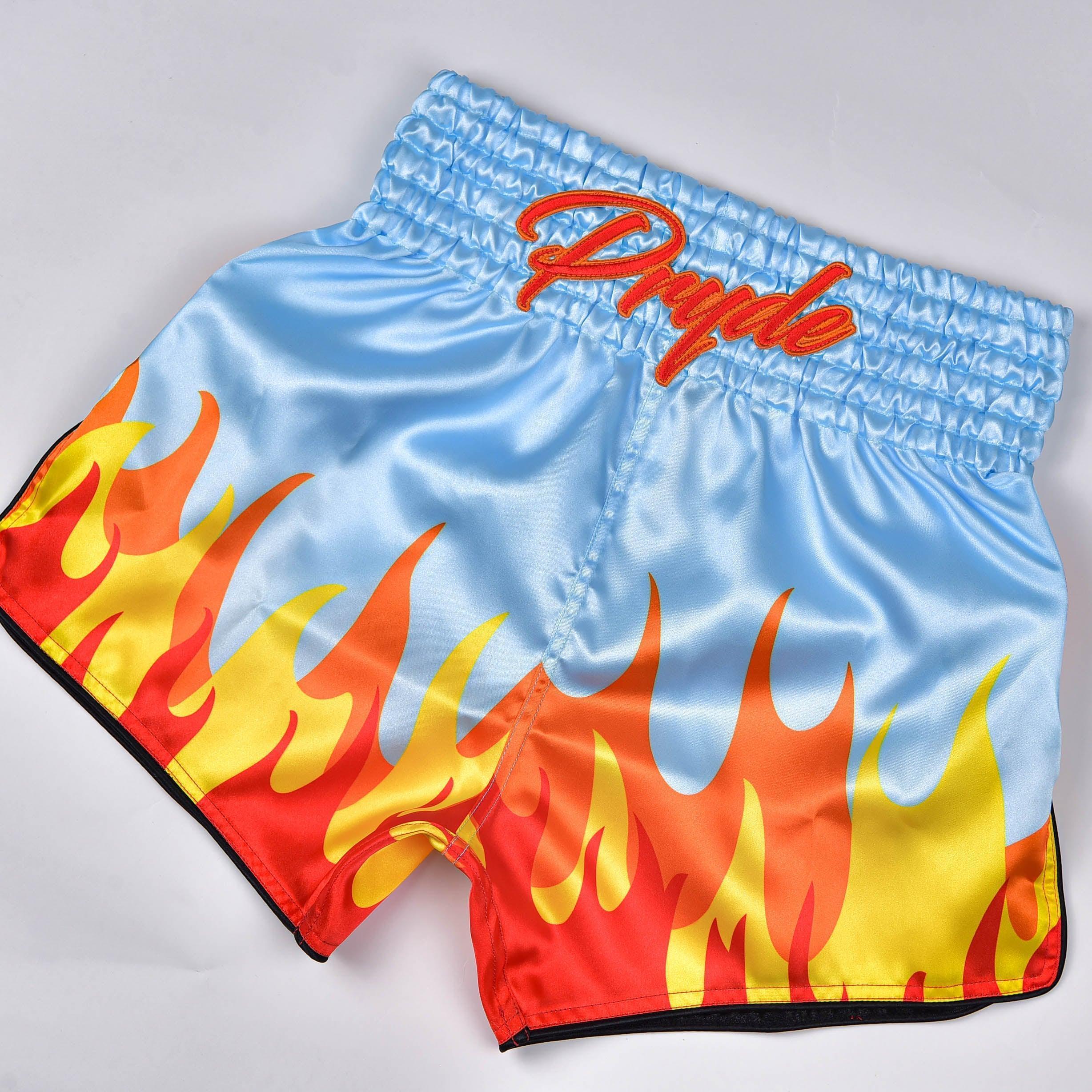 PRYDE Muay Thai Shorts - Fire Baby Blue - Muay Thailand