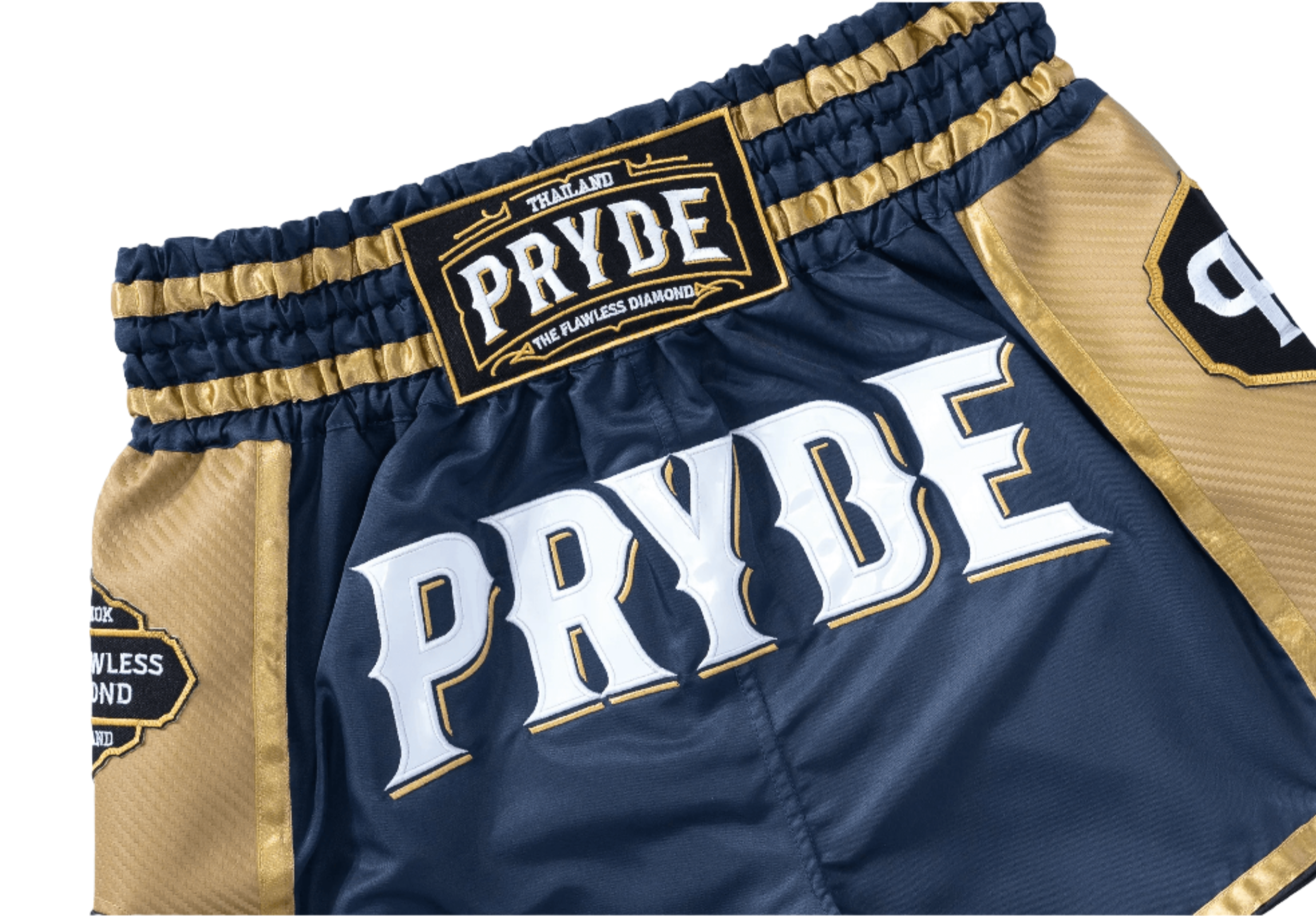 PRYDE Muay Thai Shorts - Navy & Gold - Muay Thailand