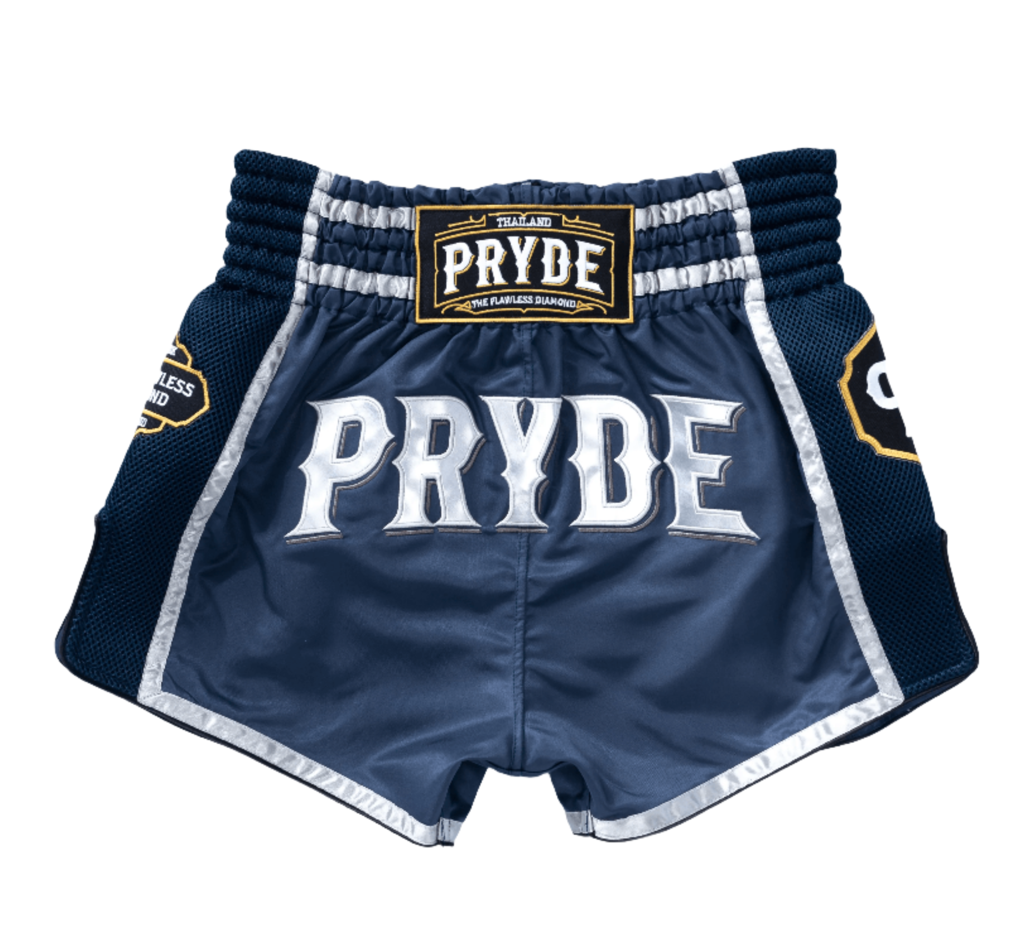 PRYDE Muay Thai Shorts - Navy & Silver - Muay Thailand