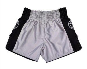 PRYDE Muay Thai Shorts - No Fear Black & Silver - Muay Thailand