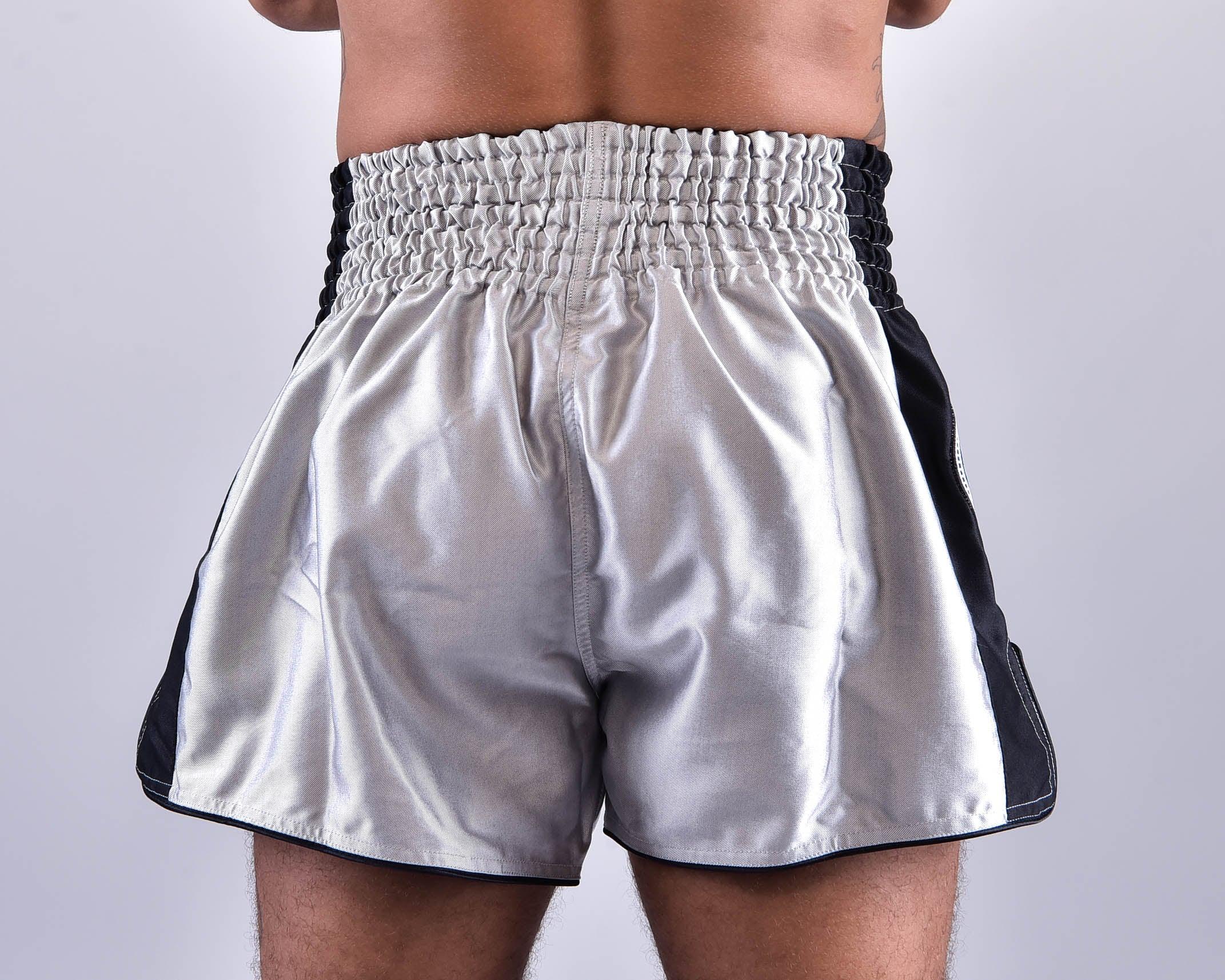 PRYDE Muay Thai Shorts - No Fear Black & Silver - Muay Thailand