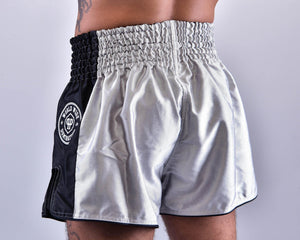 PRYDE Muay Thai Shorts - No Fear Black & Silver - Muay Thailand