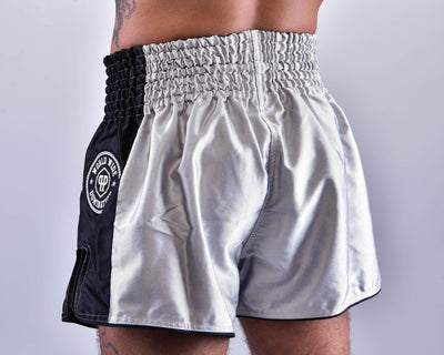 PRYDE Muay Thai Shorts - No Fear Black & Silver - Muay Thailand