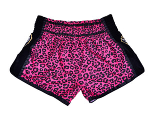 PRYDE Muay Thai Shorts - Pink Leopard - Muay Thailand