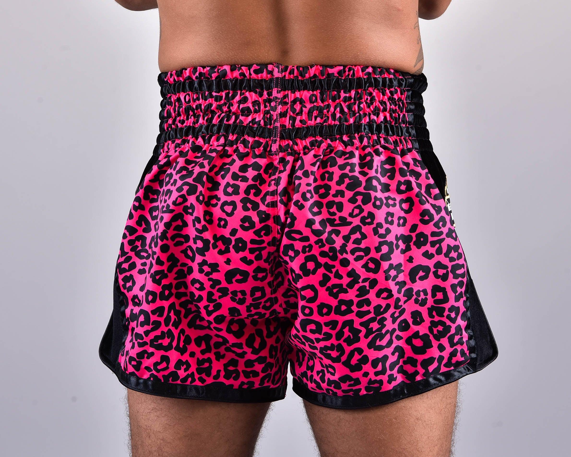 PRYDE Muay Thai Shorts - Pink Leopard - Muay Thailand