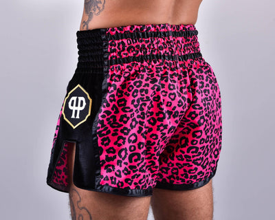 PRYDE Muay Thai Shorts - Pink Leopard - Muay Thailand