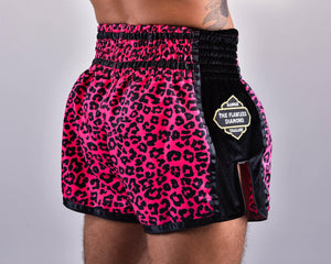 PRYDE Muay Thai Shorts - Pink Leopard - Muay Thailand