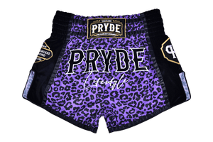 PRYDE Muay Thai Shorts - Purple Leopard - Muay Thailand