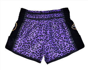 PRYDE Muay Thai Shorts - Purple Leopard - Muay Thailand