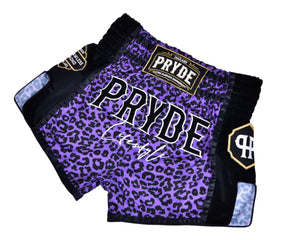 PRYDE Muay Thai Shorts - Purple Leopard - Muay Thailand