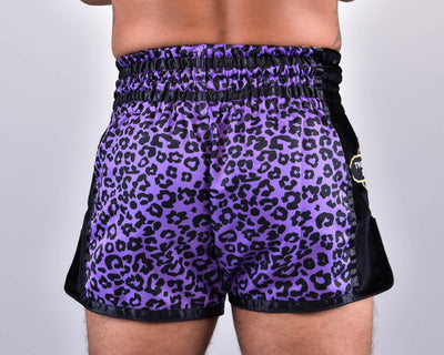 PRYDE Muay Thai Shorts - Purple Leopard - Muay Thailand