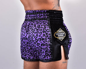 PRYDE Muay Thai Shorts - Purple Leopard - Muay Thailand