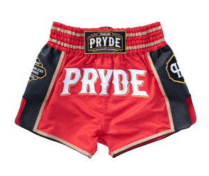 PRYDE Muay Thai Shorts - Red & Black - Muay Thailand