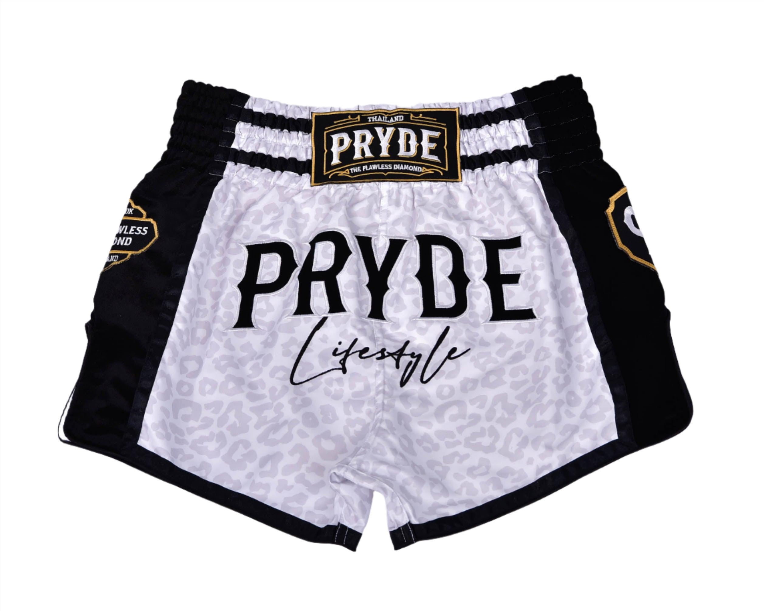 PRYDE Muay Thai Shorts - White Leopard - Muay Thailand