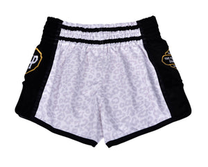 PRYDE Muay Thai Shorts - White Leopard - Muay Thailand