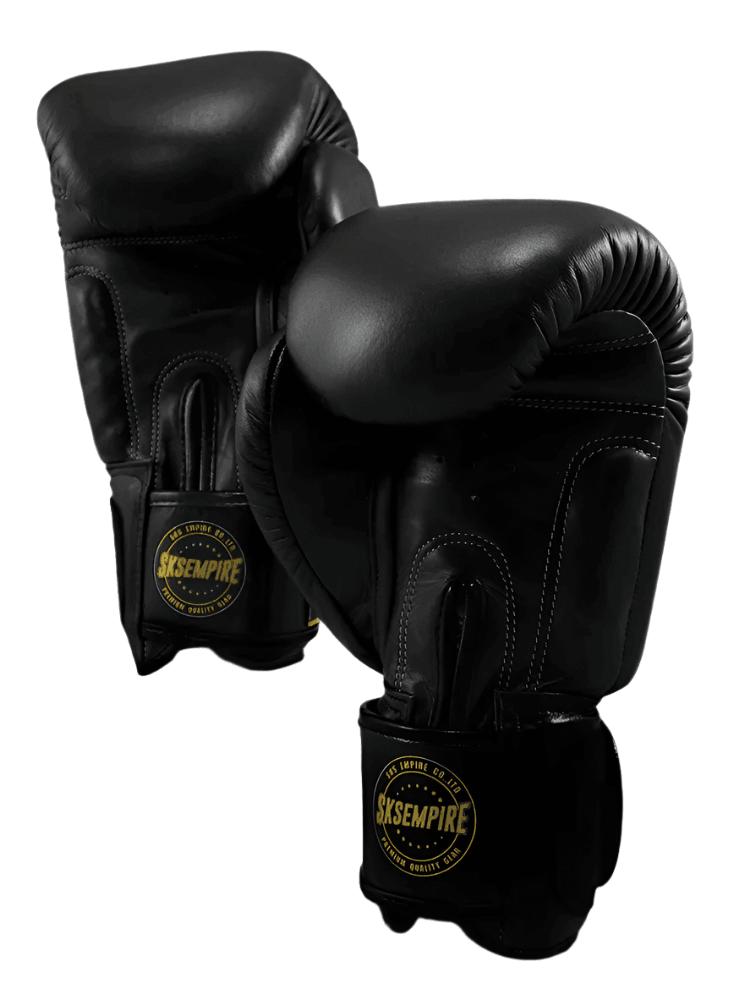 SKS Empire Leather Muay Thai Gloves - Black - Muay Thailand