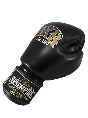 SKS Empire Leather Muay Thai Gloves - Black - Muay Thailand