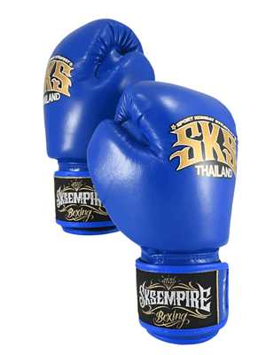 SKS Empire Leather Muay Thai Gloves - Blue - Muay Thailand