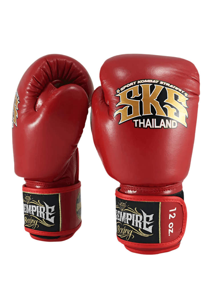 SKS Empire Leather Muay Thai Gloves - Red - Muay Thailand