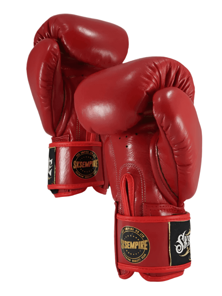 SKS Empire Leather Muay Thai Gloves - Red - Muay Thailand